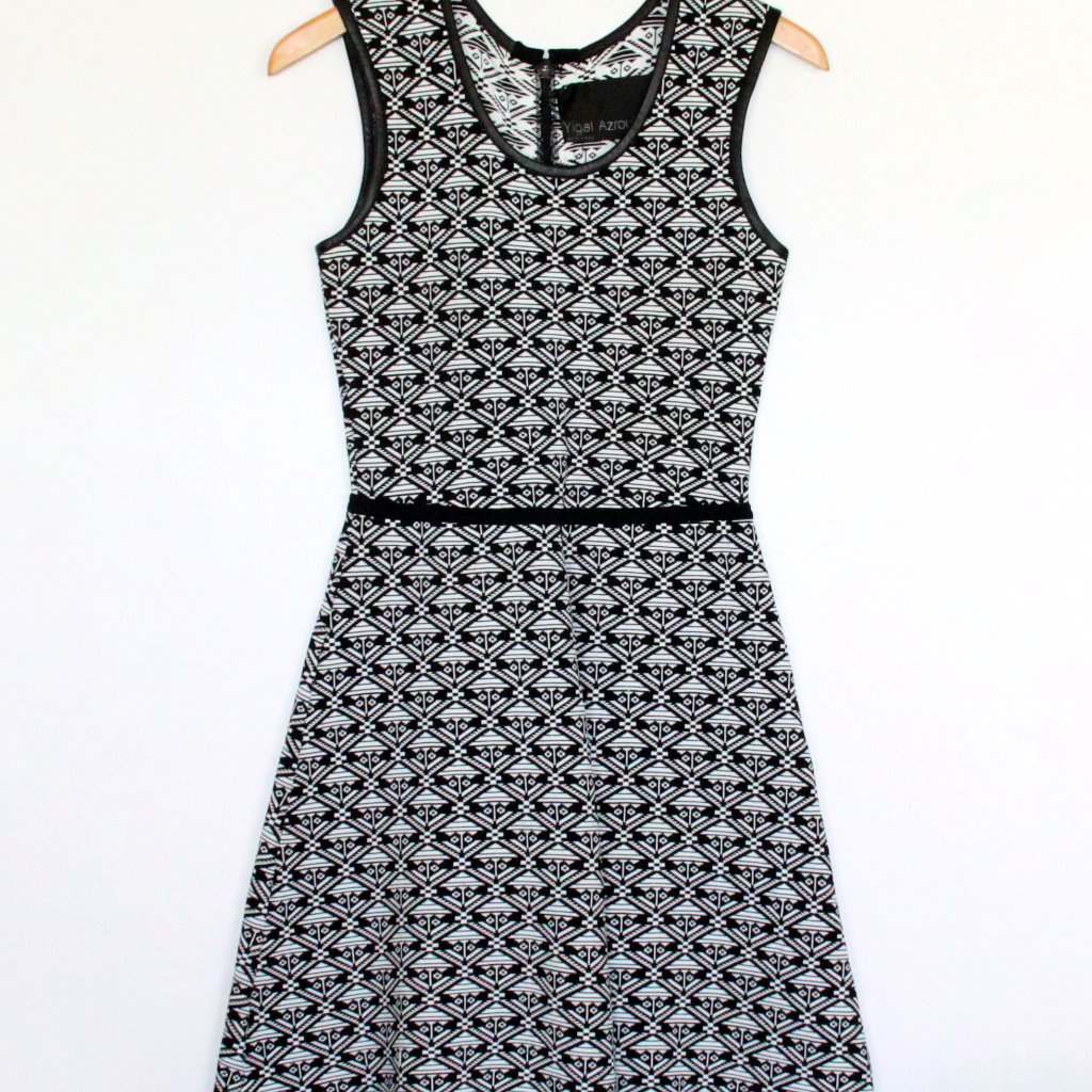 Yigal Azrouel B & W Fit & Flare Knit Dress Size S